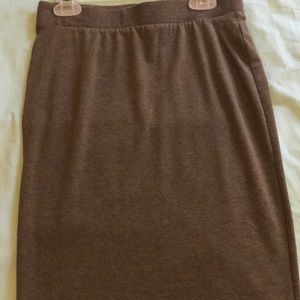 Brown mini pencil skirt
